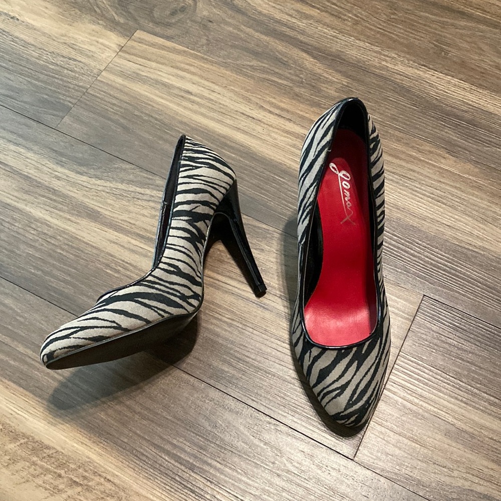 Zebra print heels